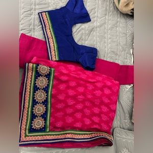 Saree with blouse and petticoat